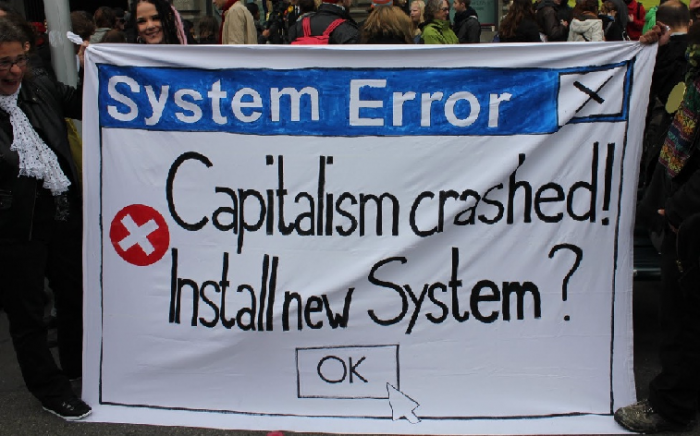Systemfeil! Kapitalismen har krasjet. Installer et nytt system? Ok!