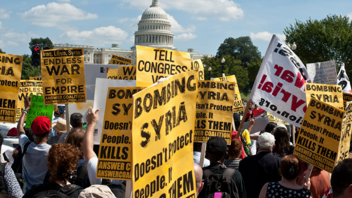 Demonstrasjon i Washington, er ingen uvanlig hendelse																			AFP Photo/Nicholas Kamm