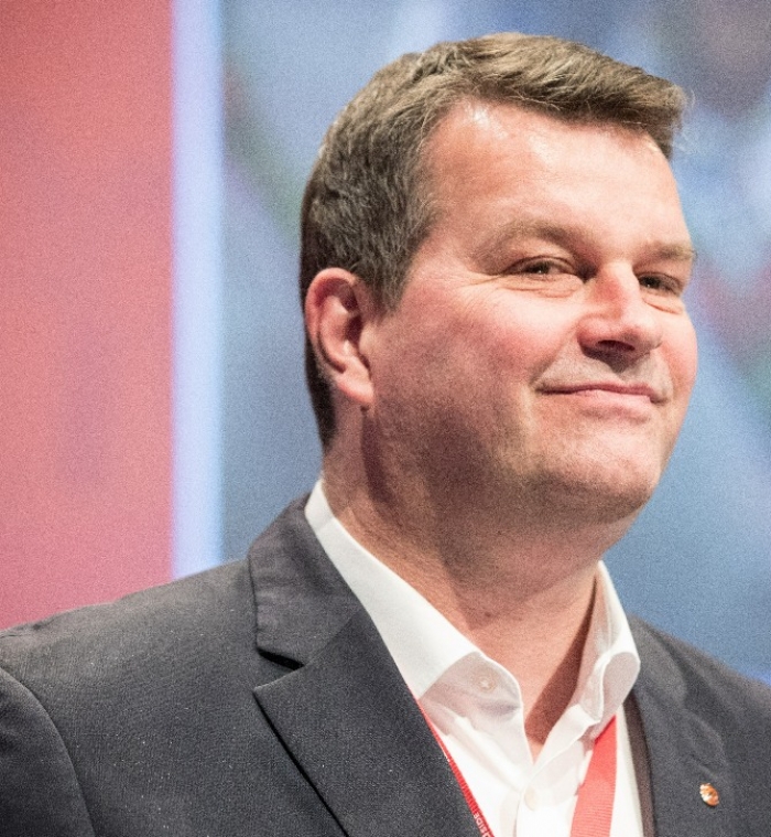Hans-Christian Gabrielsen ble valgt som ny leder på LO-kongressen i Oslo i mai.																								 Foto: Audun Braastad / NTB scanpix