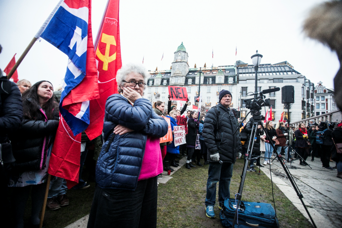 Fra en av de 33 demonstrasjonene i november for å beholde dagens abortlov. Her fra demonstrasjonen foran Stortinget i Oslo.		 Foto: Trond Reidar Teigen / NTB scanpix