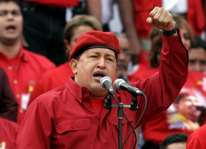 Venezuelas president mellom 1998 og 2013, Hugo Chavéz taler til folket i 2006																	REUTERS/Francesco Spotorno