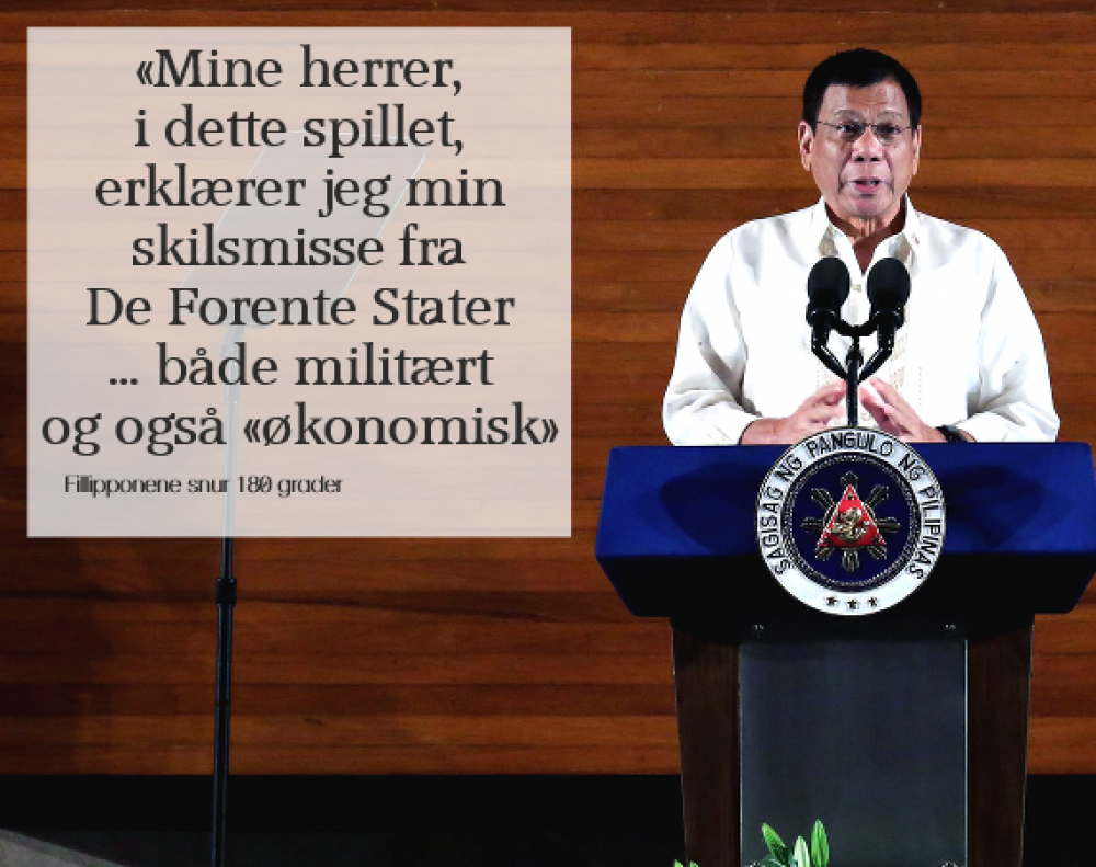 Fillipinene snur nå 180 grader