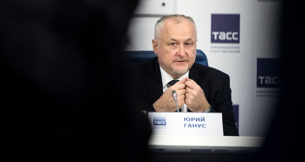 Juri Ganus, leder av det russiske anti-doping-byrået Rusada er igjen satt på plass av Wada.													AP Photo/Pavel Golovkin