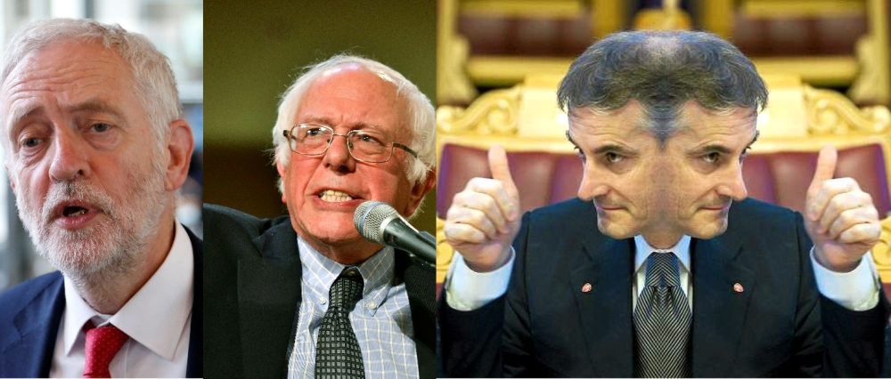 Jeremy Corbyn, Bernie Sanders og Gahr Støre																											Montasje Friheten/REUTERS/Francois Lenoir/File Photo/Robin Buckson/Detroit News via AP